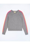 Pull col rond bandes manches multicolore - From Future