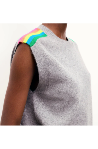 Pull sans manches bandes multicolores - From Future